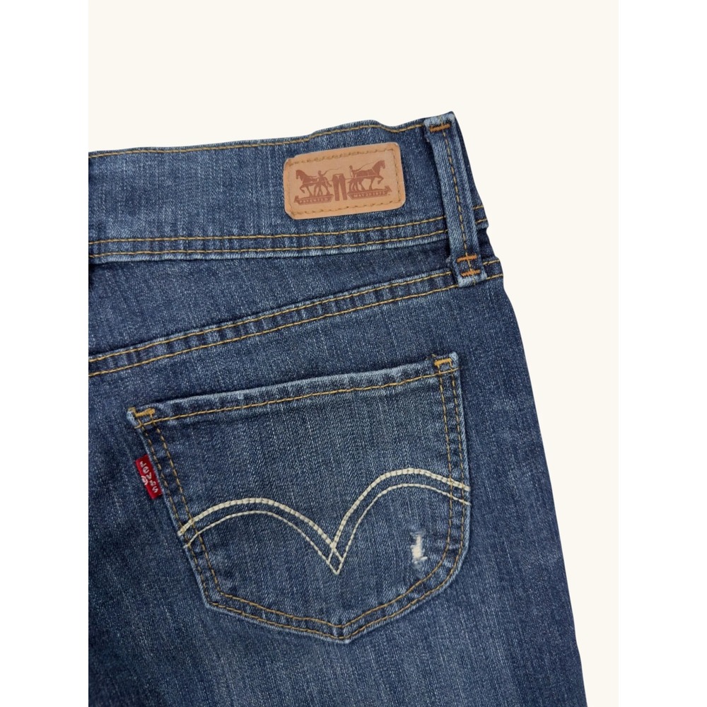 Levis 524 Too Superlow Bootcut Jeans Dark Wash Distressed Low Rise 30x31
